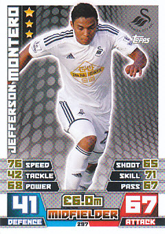 Jefferson Montero Swansea City 2014/15 Topps Match Attax #297